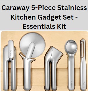 Caraway 5-Piece Stainless Kitchen Gadget Set - Essentials Kit