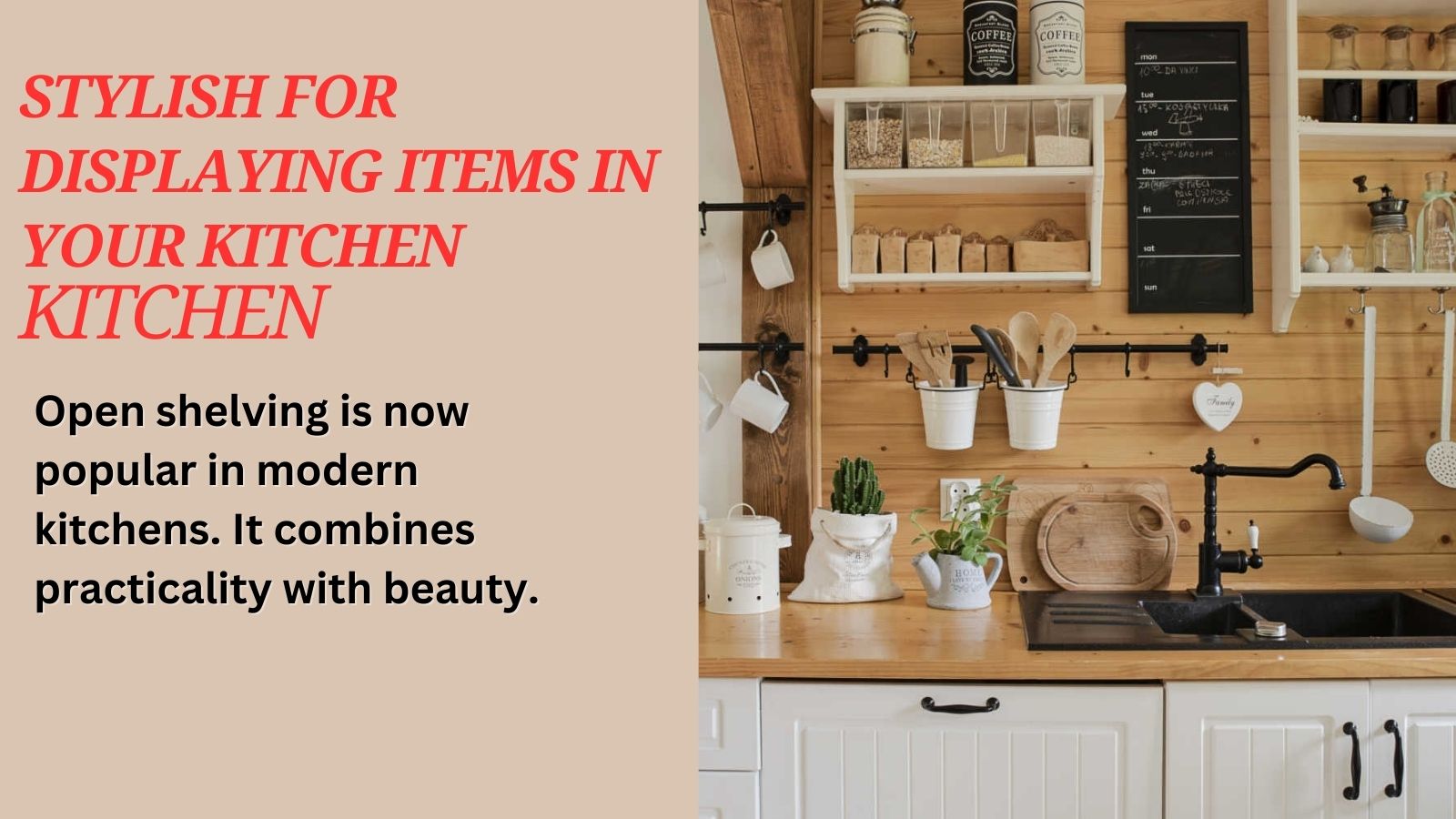 Create a chic kitchen with open shelving solutions